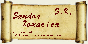 Šandor Komarica vizit kartica